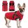 Woiil Hundemantel Hundejacke Wintermantel für Kleine Hunde, Hundemantel Winter mit Geschirr, Hunde Wintermantel Kostüm Ärmellose Baumwolle Gepolsterte Weste Wasserdicht Warme Reflektierend, Rot XS