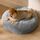 BEDSURE Hundebett waschbar Flauschiges Katzenbett - Ø 60 cm Katzenschlafplatz für Katzen und kleine Hunde, plüsch Katzenkissen rund Kuschelbett, Hellgrau