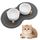 Zosenyer Katzennapf, 2 Stück Keramik Futternapf Katze Set, 3-in-1 rutschfeste Katzennäpfe mit Holzstände und Matten, Fressnapf und Wassernapf für Katzen und Kleine Hunde (Weiß)