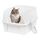 Iris Ohyama Katzenklo mit Schaufel, bis 7 kg, Weiß, offen, ohne Deckel, Katzentoilette, hoher Abnehmbarer Rand, Für große Katzen, Kätzchen, Toilet, XXL Toilette, BPA-frei, Cat Litter Box, CLH-12