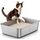 Edelstahl Katzenklo, Große Katzentoilette, XXL Katzentoilette Edelstahl Offen, Metall Katzenklo für Katzen Aller Größen & Kaninchen, Antihaftbeschichtet, Geruchsfrei, Leicht zu Reinigen, 45x35x15cm
