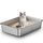 Edelstahl Katzenklo, Große Katzentoilette, XXL Katzentoilette Edelstahl Offen, Metall Katzenklo für Katzen Aller Größen & Kaninchen, Antihaftbeschichtet, Geruchsfrei, Leicht zu Reinigen, 70x50x15cm