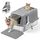 Feandrea Katzenklo Edelstahl, XL, Katzentoilette mit Deckel, mit Schaufel, Bürste und 2 Eingängen, für Katzen bis 15 kg, Taubengrau PPT005G01