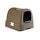 Curver petlife Katzentoilette mit Deckel, Katzenklo inklusive Schaufel, Moderne Rattangeflecht-Optik, Mokka, 51,5 x 38,5 x 40 cm, mokka