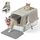 Feandrea Katzenklo Edelstahl, XL, Katzentoilette mit Deckel, mit Schaufel, Bürste und 2 Eingängen, für Katzen bis 15 kg, cappuccinobeige PPT005K01