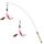 Pawaboo Katzenspielzeug - Interaktives Katzenangel Katze Spielzeug Katzen-Spielstab Katzenspielzeug-Stab mit Federn und 88cm Stab und Glocken für Kätzchen oder Katze, Weiß und Pink