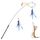 Pawaboo Katzenspielzeug - Interaktives Katzenangel Katze Spielzeug Katzen-Spielstab Katzenspielzeug-Stab mit Federn und 88cm Stab und Glocken für Kätzchen oder Katze, Blau