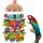 Großer Vogel Papagei Kauspielzeug, Sittichkäfig Biss Spielzeug Natur Durable Kauen Mehrfarbige natürliche Holzblöcke ,Rattan Ball und Kokosnuss Shell Tearing Spielzeug für große Vogel Amazon Papageien