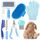 MIAOZ Kaninchen Pflege Set mit Nagelknipser und Trimmer Haustier Haarentferner Lang und Feile, Floh Kamm, Shampoo Badebürste für Hasen Welpen Kätzchen Meerschweinchen Frettchen kleine Tiere (blau)