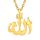 PROSTEEL Islamische Kette für Frauen Männer 18k vergoldet Arabisches Schriftzeichen Allah Anhänger mit 50+5cm Rolokette Amulette religiöser Modeschmuck Accessoire