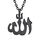 PROSTEEL Allah Halskette schwarz Islamische Gott Anhänger in Arabisches Schriftzeichen mit 50cm verstellbare Rolokette Amulett Modeschmuck Accessoire für Männer Frauen