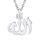 PROSTEEL Allah Kette für Damen Herren Edelstahl Islamische Gott Arabisches Schriftzeichen Anhänger Halskette 50cm verstellbare einfach Amulett Modeschmuck Accessoire