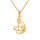 PROSTEEL Halbmond Mondsichel Anhänger Halskette Damen Allah Kette 18k vergoldet Islamische Collier religiöser Modeschmuck Accessoire für Weihnachten Geburtstag
