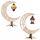 Ramadan Dekoration Holz, Eid Mubarak Dekoration, Ramadan Tischdeko, Ramadan Mubarak Dekoration, Holz Mond Sterne Ramadan Deko, Holz Anhänger Ornament Ramadan für Zuhause, Eid Mubarak Geschenke