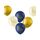 Eid Mubarak Ramadan Dekoration - Ballons Gold Weiß Blau 33 cm 6 Stück - Eid Deko Stern Mond Zubehör Ramadan