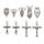100 g (60 Stück) Antik-Silberkreuz Jesus Maria Our Lady Miraculous Herzstück Kruzifix-Medaillenanhänger zum Basteln, Schmuckherstellung, Zubehör für DIY Rosenkranz, Halskette, Armband (M154)