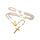 FaithHeart Rosenkranzkette Gold Rosenkranz Kreuz Kette Damen Herren Erzengel Michael Medaille Halskette Gebetskette Weiße Perlen Edelstahlkette Orthodoxes Rosary Necklace Heiliger Schmuck