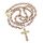Nazareth Store Katholische Rosa Kristall Perlen Gold Rosenkranz Blumen Perlen Halskette Holy Mary Herz Medaillon Medaille & Kreuz Religiöses Amulett für Frauen