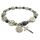 Silbernes Rosenkranz-Armband, St. Benedikt-Medaille, Hämatit, 19 cm (7 1/2 Zoll)