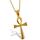 Flongo Herren-Kette Männer Anhänger Damen Halskette, Edelstahl Halskette mit Egyptian Ägyptisches Zeichen Anch o. Ankh Kreuz Kruzifix Anhänger Gold