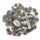 Nazareth Store Bunte Zirkonia-Kristallperlen, Rosenkranz, silberne katholische Halskette mit Wundermedaille, Kreuz, Kruzifix, mehrfarbige Rosenkränze in Samtbeutel (Silver)