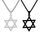 Kawailay 2 Stk Hexagramm Halskette Davidstern Anhänger Kette Israel Jüdischer Halskette Rock Punk Hip Hop Kette Rapper Biker Cooles Halskette für Männer Damen - Silber und Schwarz