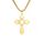 kkjoy Kreuz mit Davidstern Anhänger Halskette Ohrringe Schlüsselanhänger Edelstahl Hexagramm am Kreuz Gebetsamulett Schmuck für Frauen Männer (Halskette C (Kastenkette, 60cm)-Gold)