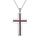 YFN Kreuz Halskette Sterling Silber Rote Koralle Kreuz Anhänger Schmuck Geschenke für Damen Herren Mädchen Jungen