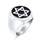 Bling Jewelry Personalisiere Große Religiöse Aussage Magen Judaic Hanukkah Davidstern Bar Mitzvah Runden Siegelring Für Männer Emaille Silber Ton Edelstahl Individuell Graviert