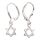 CLEVER SCHMUCK Ohrring Davidstern Silber für Damen 26 mm Stern motiv hängend 8 mm schlicht 925 Sterling im Etui