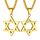 ChainsHouse Personalisiert Kette mit Grvaur Damen Davidstern Kette für Frauen Edelstahl Halskette mit Davidstern Hexagramm Anhänger Gold Davidstern Kettenanhänger Damen Amulett Schmuck für Freundin