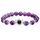 mookaitedecor Davidstern Heilstein Armband für Unisex, 16cm elastisch, Amethyst Hexagramm Edelstein Perlen Charm Stretch Armband