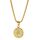 JewelryWe Schmuck Herren Halskette mit Siegel der Sieben Erzengel Anhänger Retro Edelstahl Medaille Kette Silber Gold Schwarz