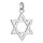 NKlaus 925er Sterlingsilber Silber Anhänger Davidstern Hexagramm rhodiniert Charm Kette 20x20mm 5065