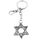 YIQPKUM Zart Antik Jüdisch Davidstern Schlüsselanhänger Anhänger Damen Charm Geldbörse Tasche Israel Accessoire Geschenk (Silber)