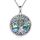 YFN Baum des Lebens Halskette Sterling Silber Zinn Rad der Hekate Göttin Anhänger Kette Schmuck Wiccan Geschenke für Damen Herren