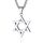 ChainsHouse Hexagramm Anhänger Herren Halskette Edelstahl Davidstern Anhänger mit 3mm Weizenkette Judischen Magen David Symbol des Judentums Religion Modeschmuck für Männer Jungen
