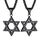 ChainsHouse Kette Schwarz Davidstern Anhänger Herren Halskette Edelstahl Davidstern Kette Gravur Jungen Hexagramm Davidstern Kettenanhänger Amulett Personalisiert Modeschmuck für Jahrestag