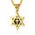 ChainsHouse Goldene Kette mit Davidstern Anhänger Damen Halskette Edelstahl Davidstern Kette Vergoldet Frauen Gold Hexagramm Anhänger mit Kreuz in der Mitte Amulett Modeschmuck für Judentum