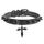 Eigso Punk Leder Nieten Choker Halsband für Frauen Männer Emo Gothic Flügel Kreuz Anhänger Halskette für Frauen Männer