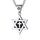 ChainsHouse Davidstern Kette mit Kreuz in der Mitte Herren Edelstahl Halskette mit Davidstern Anhänger Männer Hexagramm Anhänger für Herren Davidstern Kettenanhänger Amulett Modeschmuck für Christen