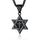 ChainsHouse Schwarze Kette Herren Davidstern Anhänger für Männer Halskette Edelstahl Davidstern Kette mit Kreuz in der Mitte Schwarz Hexagramm Anhänger Amulett Religion Modeschmuck für Weihnachten