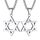 ChainsHouse Männer Hexagramm Anhänger für Halskette Edelstahl Herren Davidstern Kette mit Grvaur Jungen Davidstern Anhänger Amulett Davidstern Kettenanhänger Religion Halsband Schmuck für Ehemann