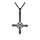 XUANPAI Men Edelstahl Christian Satanic Anhänger Gothic Inverted Cross Pentacle Pentagram Upside Down Halskette Schwarz, Halloween Schmuck