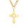 kkjoy Kreuz mit Davidstern Anhänger Halskette Ohrringe Schlüsselanhänger Edelstahl Hexagramm am Kreuz Gebetsamulett Schmuck für Frauen Männer (Halskette D (Kombinierte Kette, 50+5cm)-Gold)