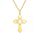 kkjoy Kreuz mit Davidstern Anhänger Halskette Ohrringe Schlüsselanhänger Edelstahl Hexagramm am Kreuz Gebetsamulett Schmuck für Frauen Männer (Halskette A (1mm Kreuzkette, 45+5cm)-Gold)
