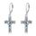 YFN Kolibri Kreuz Ohrringe für Damen 925 Sterling Silber Abalone-Muschelkreuz Ohrringe Hängend Kolibri Ohrringes Tropfen Schmuck Geschenk für Damen