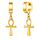 U7 Punk Creolen Ohrringe für Männer Frauen Hip-Hop Klappcreolen mit Ankh-Kreuz Anhänger 18k vergoldet Kleine Huggie Kreolen Modeschmuck Accessoire