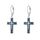 YFN Türkis Kreuz Ohrringe Sterling Silber Religiöses Kreuz Ohrringe Baumeln Tropfen Ohrringe Schmuck Christliche Geschenke für Damen