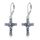 YFN Schmetterlingskreuz Ohrringe für Damen 925 Sterling Silber Abalone-Muschelkreuz Ohrringe Hängend Schmetterling Ohrringes Tropfen Schmuck Geschenk für Damen